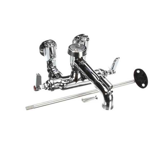 T&S Brass Service Sink Faucet, Wall Mount, Adjustable Center B-0667-POL - main